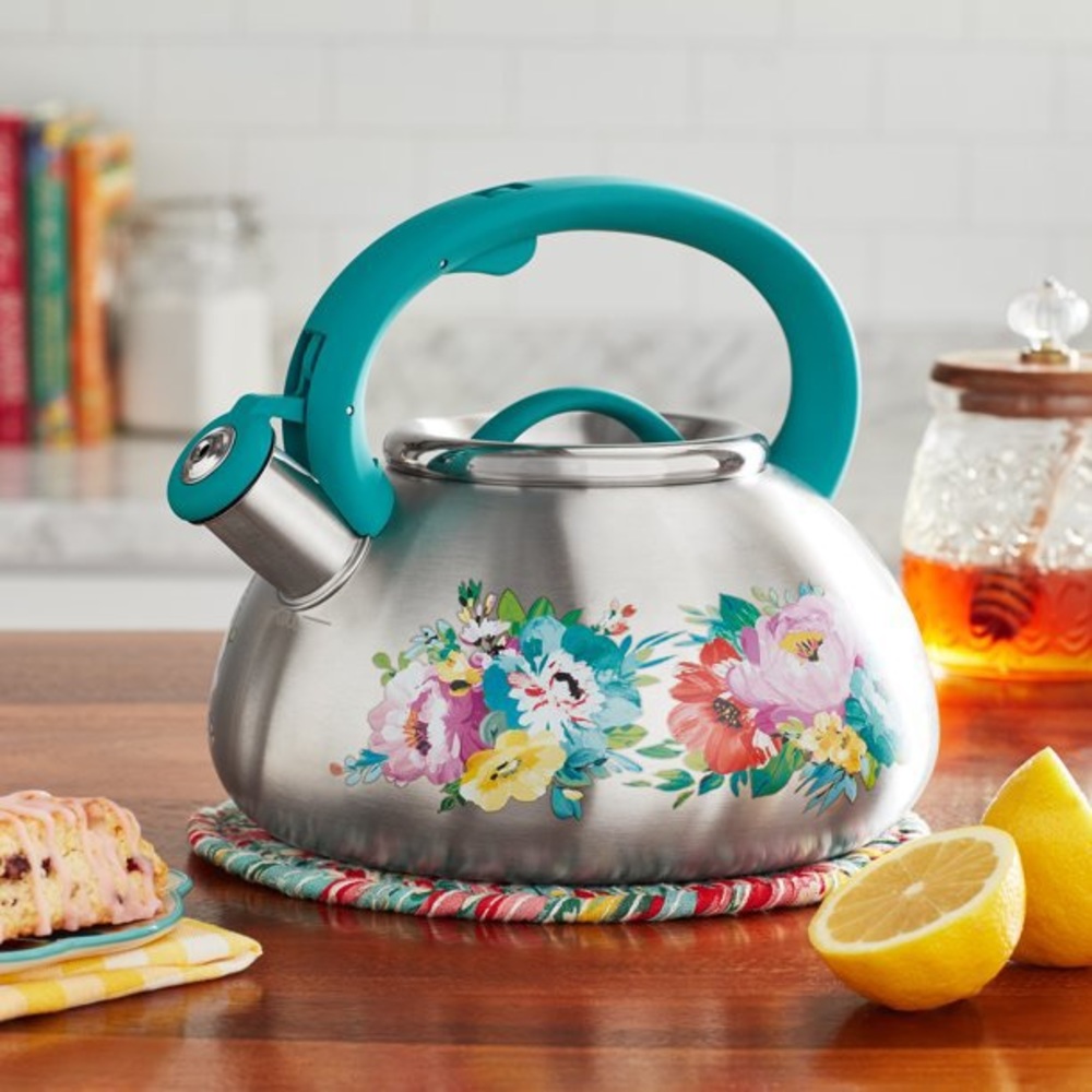 Brand New The Pioneer Woman Sweet Romance Whistling Tea Kettle